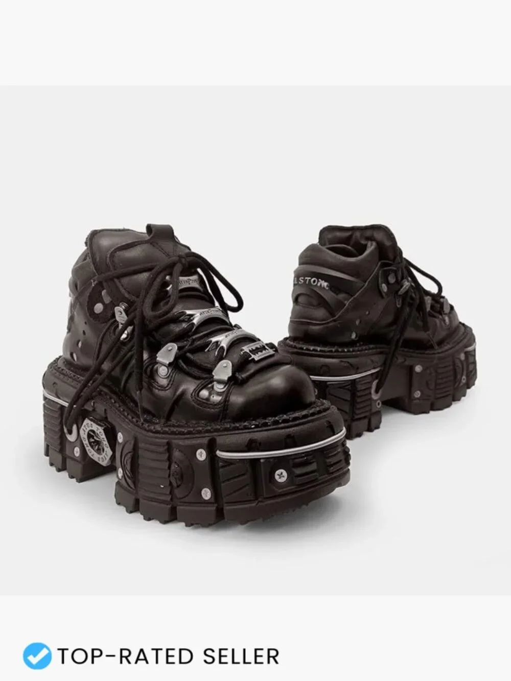 Y2K Skull Platform Derby Shoes Goth Punk Chunky Height Increase Sneakers